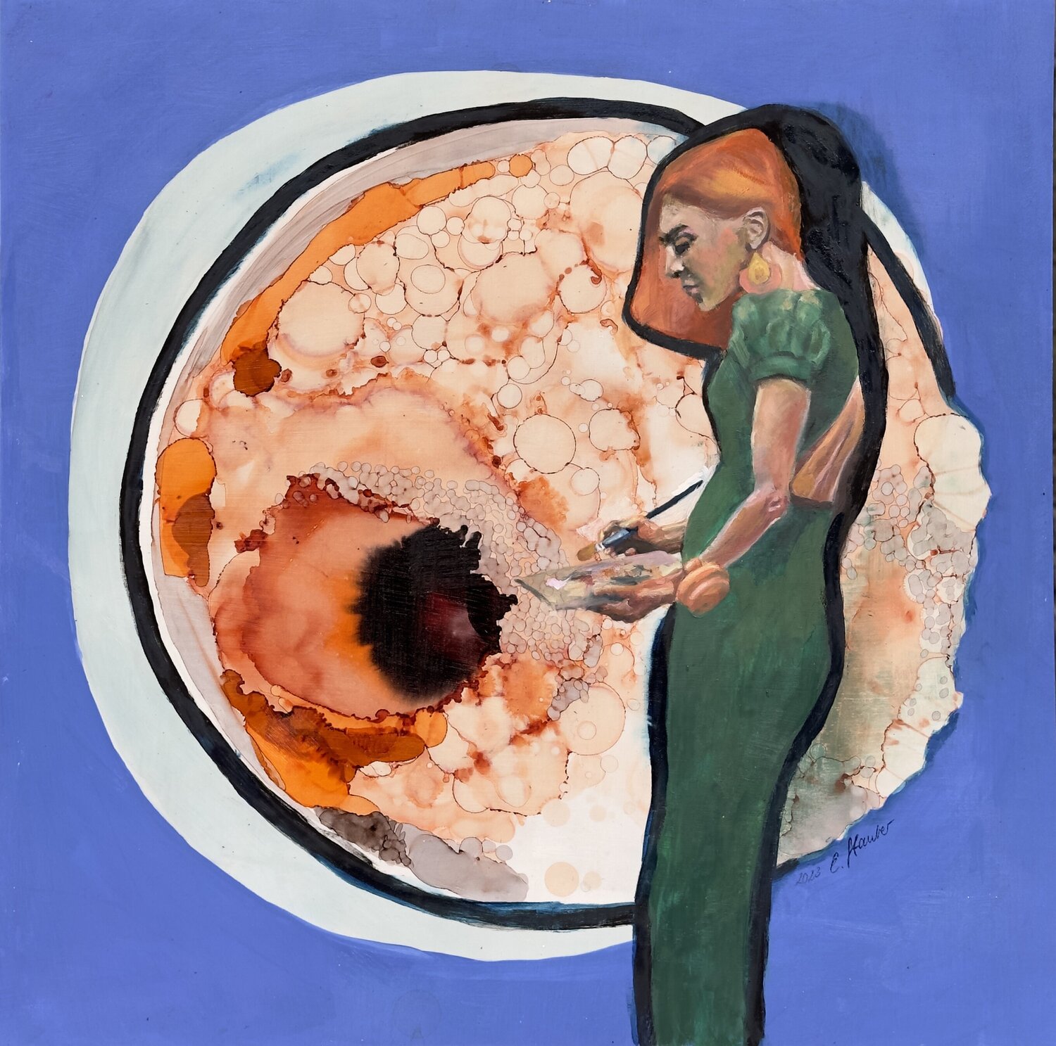 Painting the Moon Eva Stauber Original painting for sale