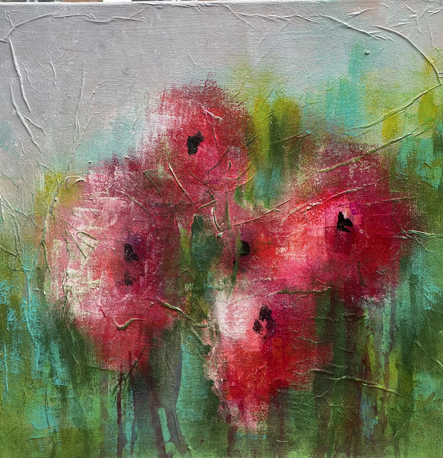 Flüstern der Blüten I Dipl.-Design. Kerstin Nieto Madrid Original painting for sale