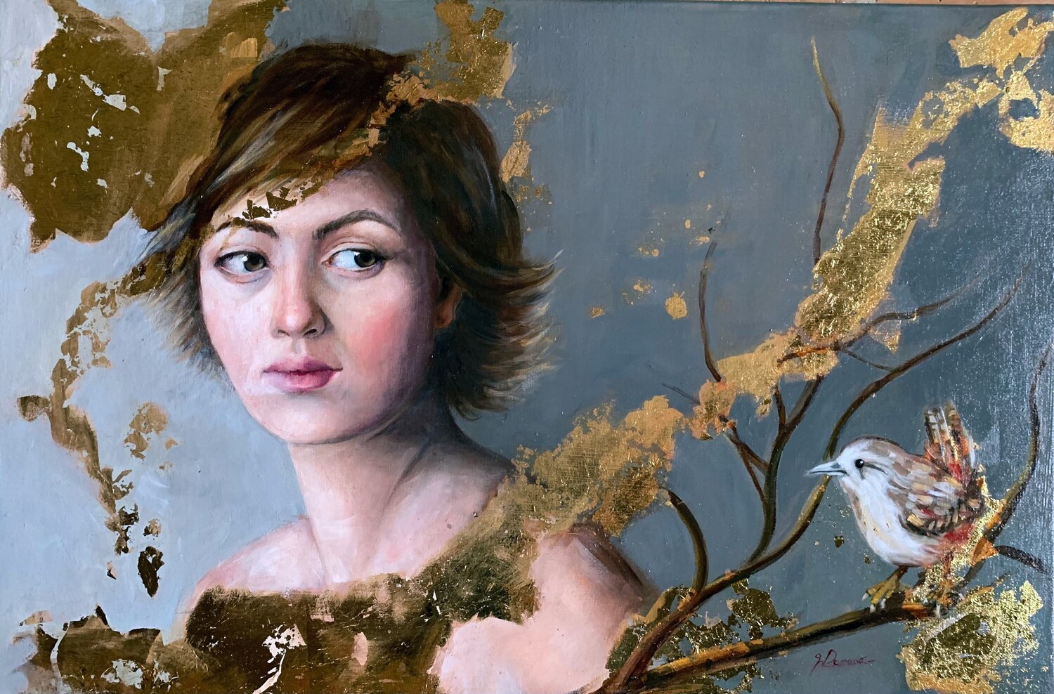 L' Ascolto maria romano Original painting for sale