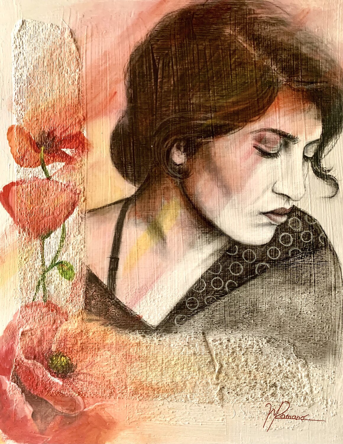Papaveri maria romano Original painting for sale