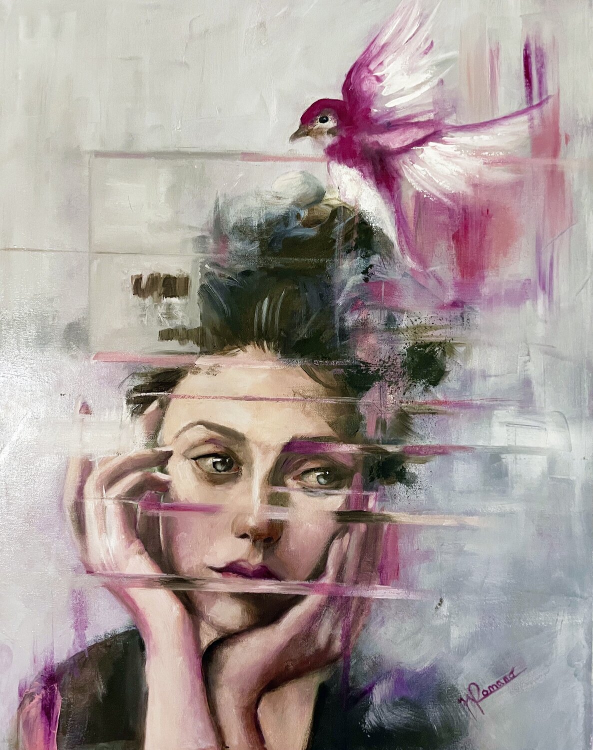 Battito Custodito maria romano Original painting for sale