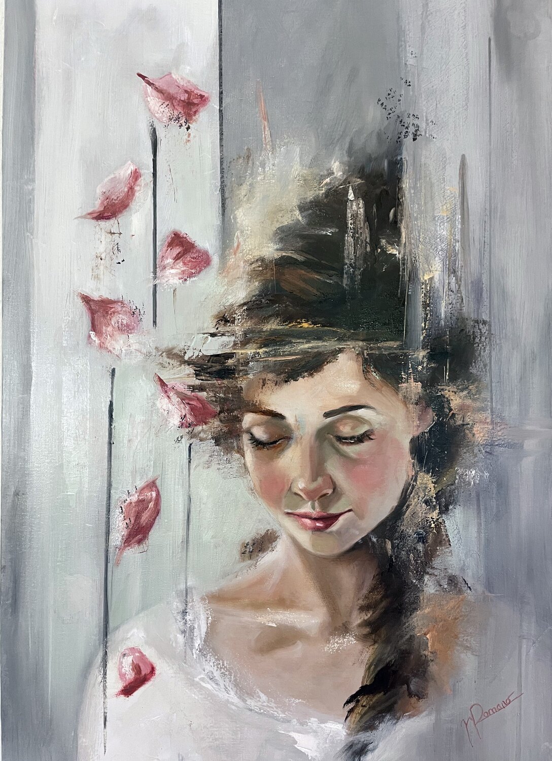 Petali di Silenzio maria romano Original painting for sale