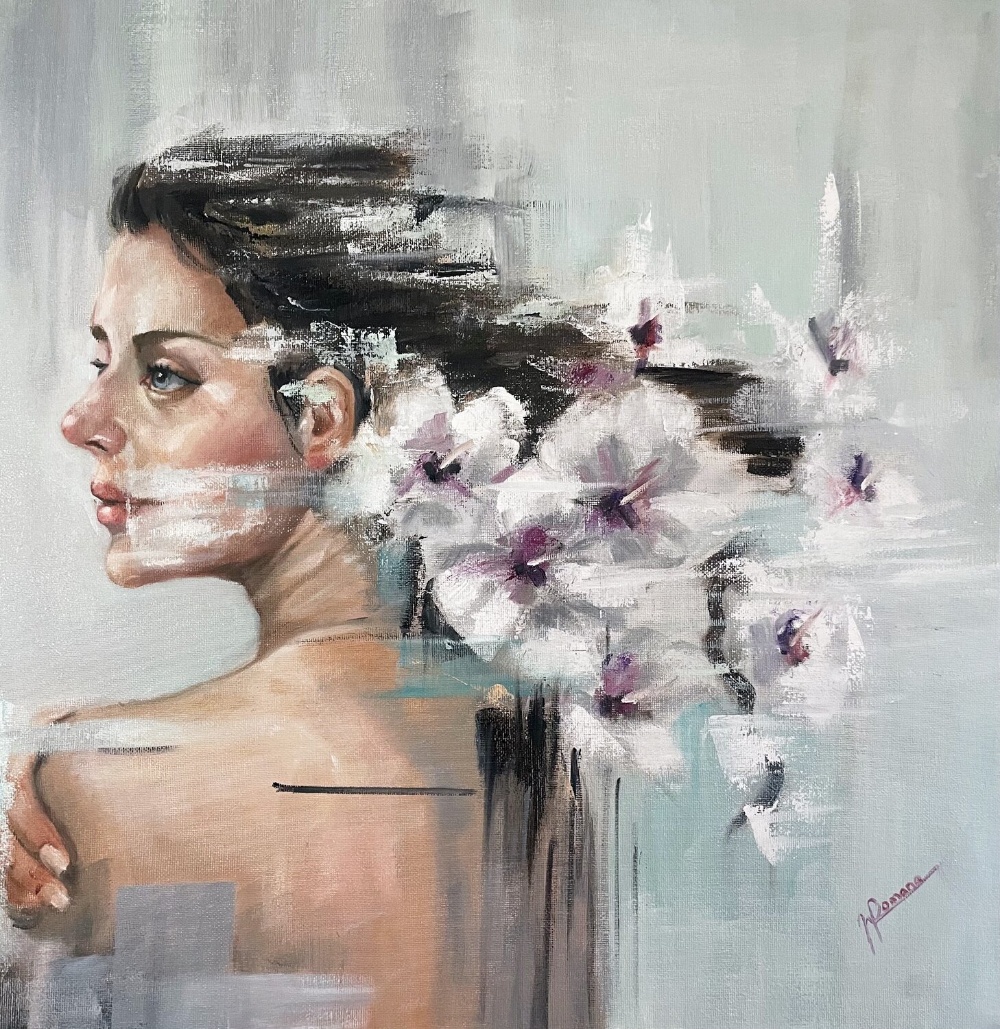 Fragile Permanenza maria romano Original painting for sale