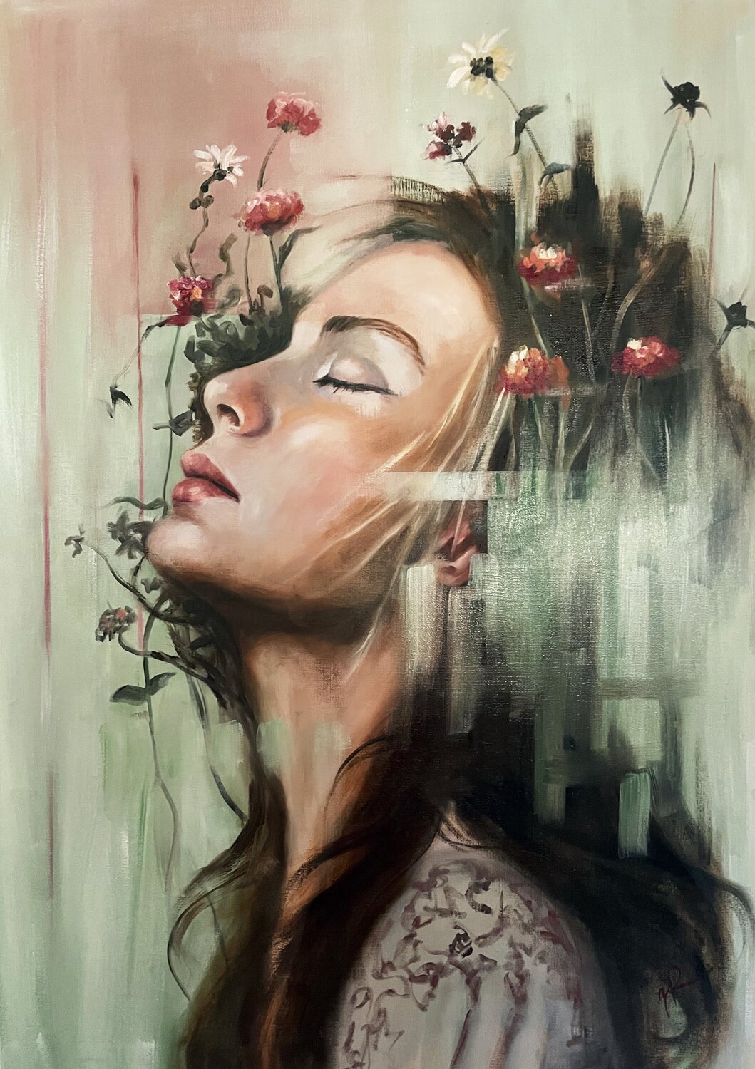 Fioritura dell' invisibile maria romano Original painting for sale