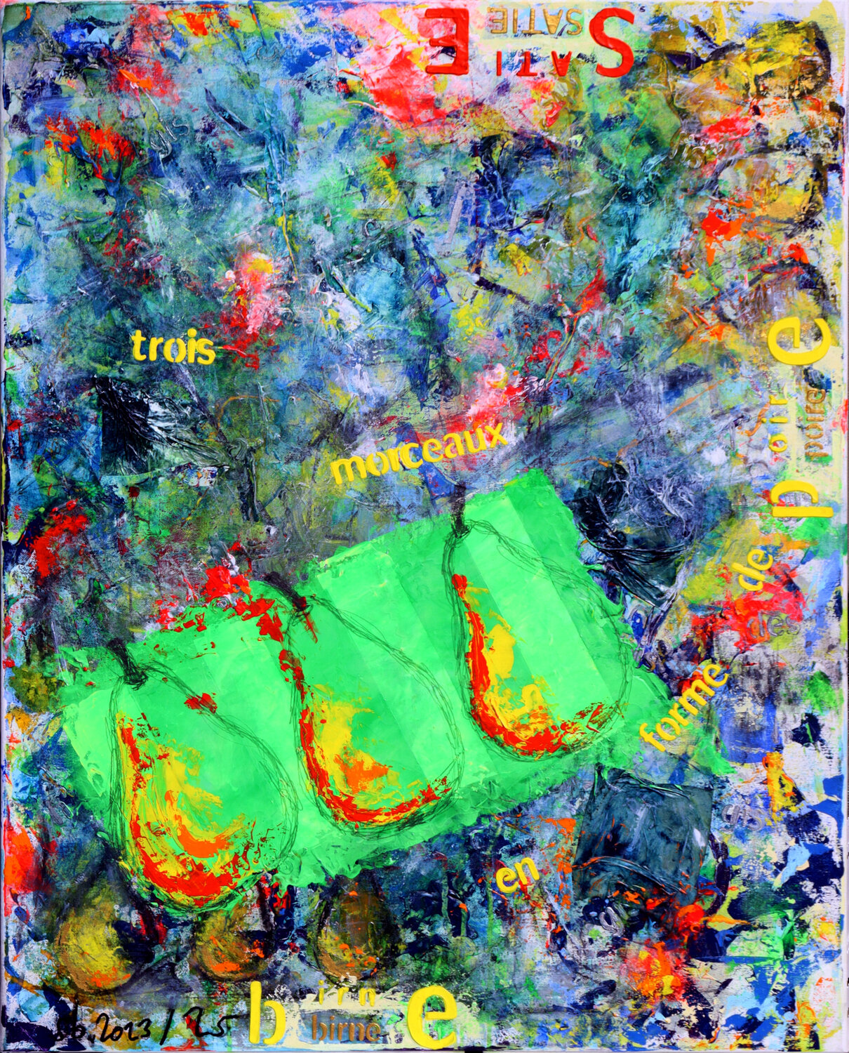 birne -- poire -- SATIE Siegfried Bausch Original painting for sale