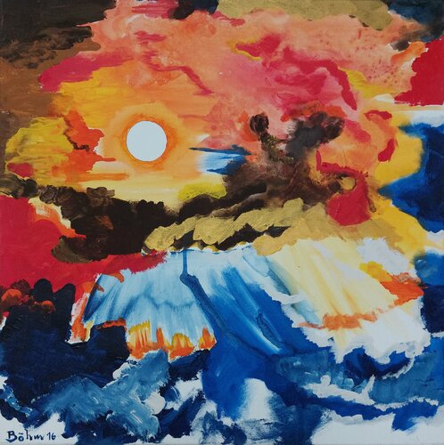 Ich bleibe bis die Wolken verglühen by Matthias Maria Boehm, Painting for Sale on Select