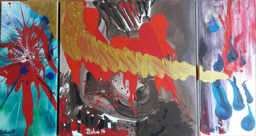 Wir werden sie schon kriegen - Triptychon by Matthias Maria Boehm, Painting for Sale on Select