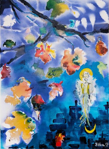 Fallende Blätter, das Ende beginnt by Matthias Maria Boehm, Painting for Sale on Select