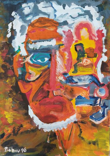 Graue Menschen trotzen Modetrends by Matthias Maria Boehm, Painting for Sale on Select