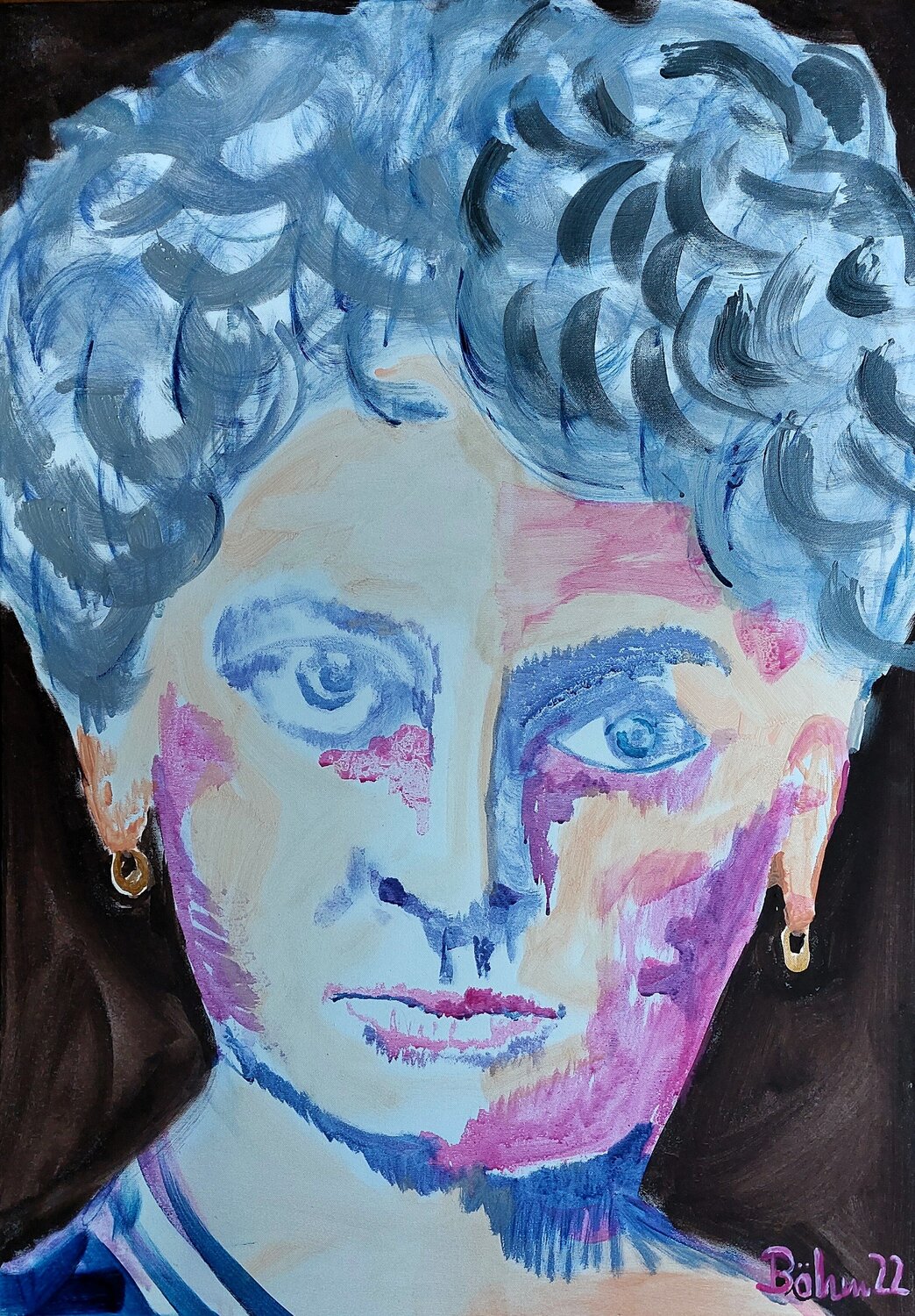 Der Wind zaubert Röte ins Gesicht Matthias Maria Boehm Original painting for sale
