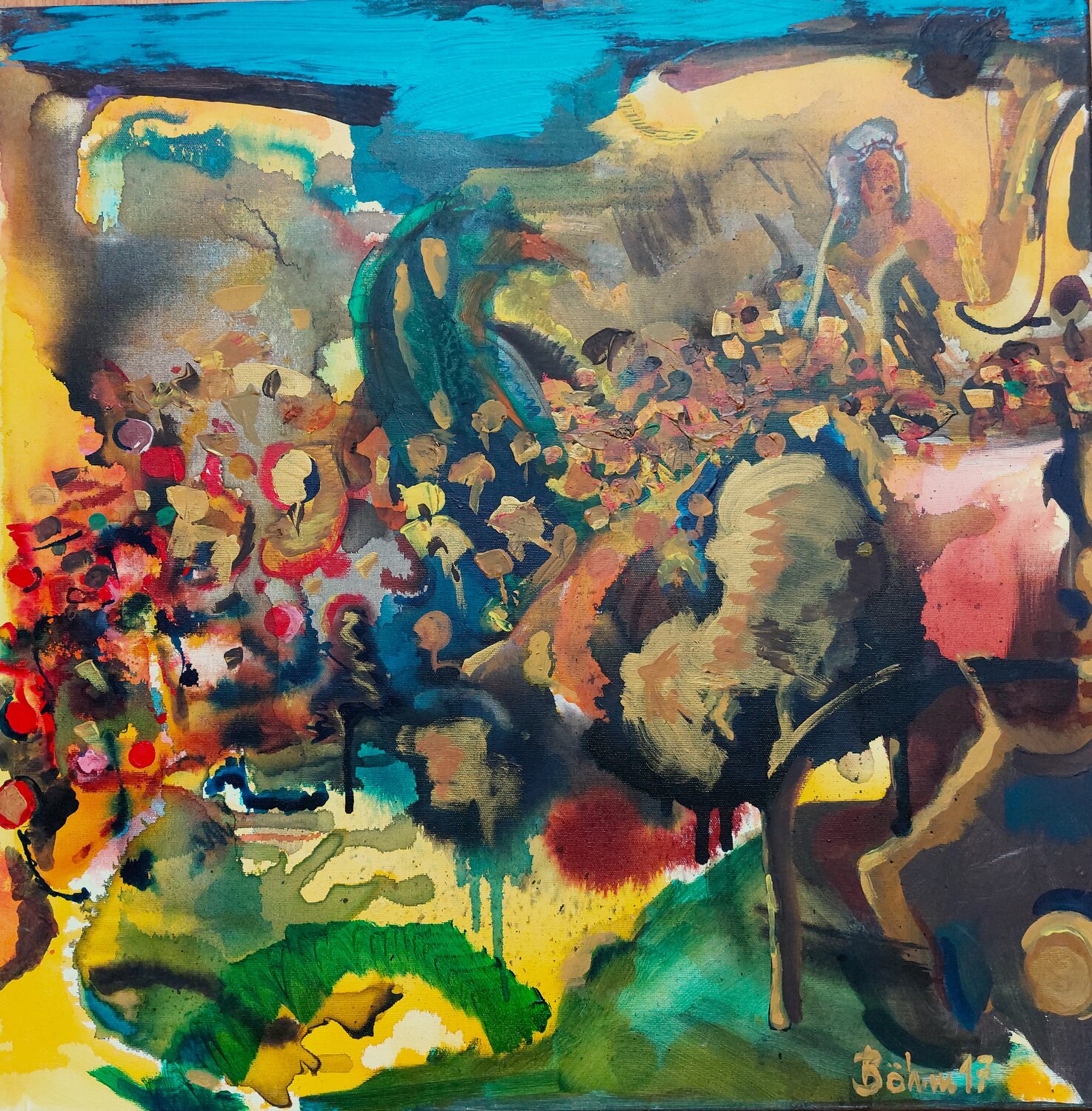 Herbstliche Schönheit in Gold Matthias Maria Boehm Original painting for sale