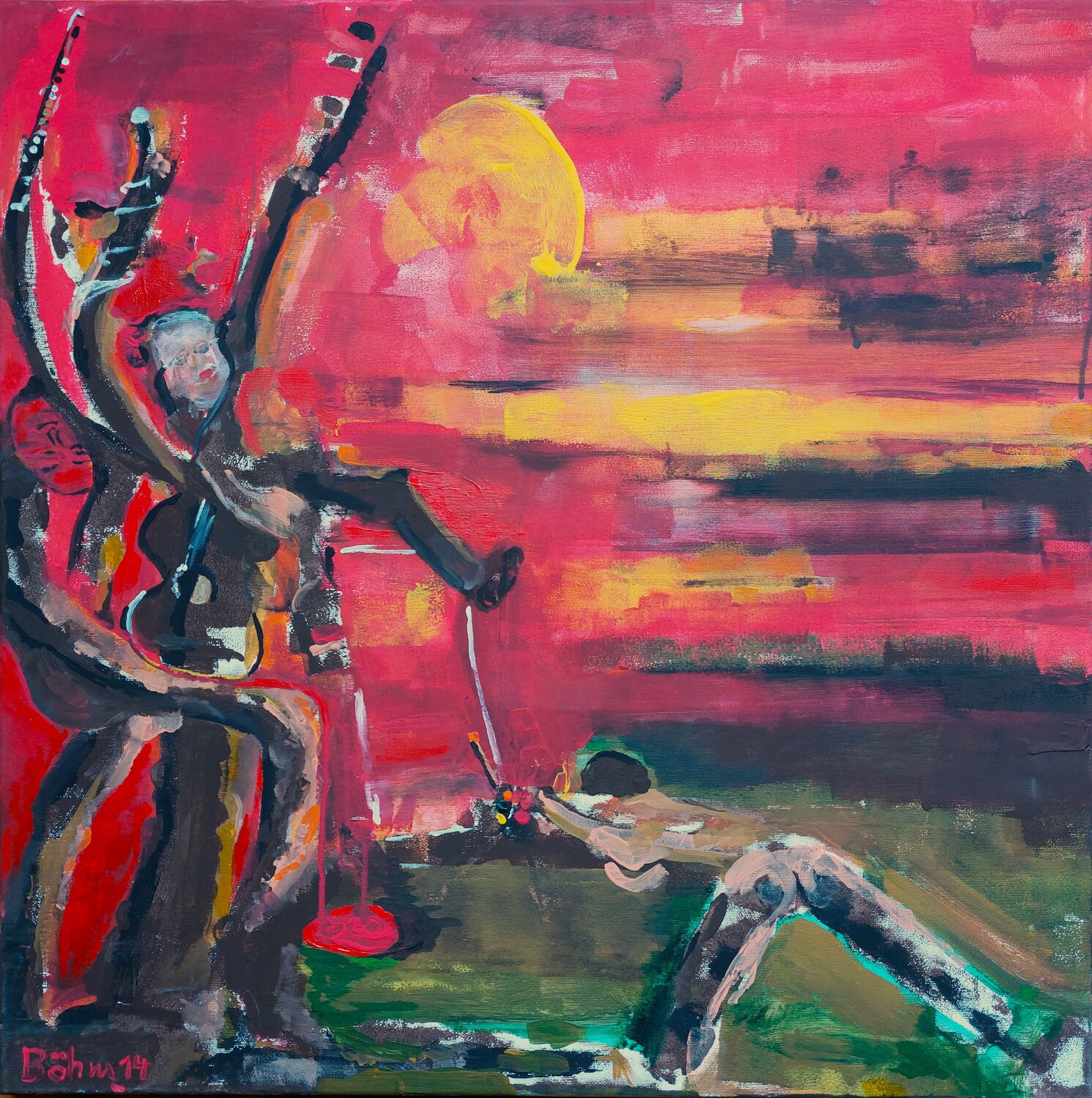 Abgestorbenen Bäumen war die Last zu viel Matthias Maria Boehm Original painting for sale