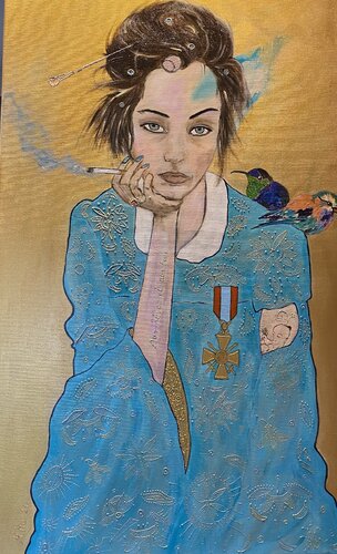 La fille aux bigoudis acte II by Muriel Ho Paintings, Painting for Sale on Select