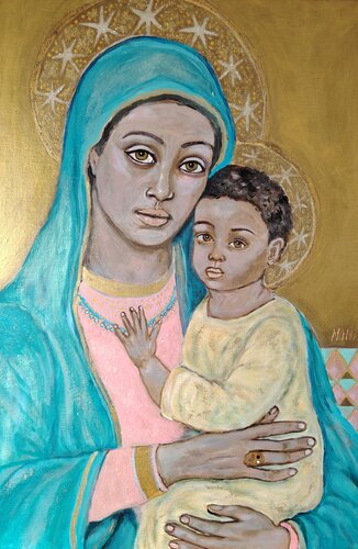Jésus et Marie by Muriel Ho Paintings, Painting for Sale on Select