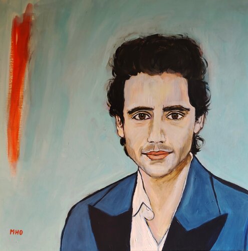 Homme  fond bleu by Muriel Ho Paintings, Painting for Sale on Select