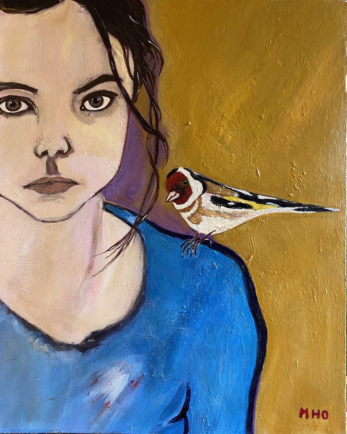 Le chardonneret Muriel Ho Paintings Original painting for sale