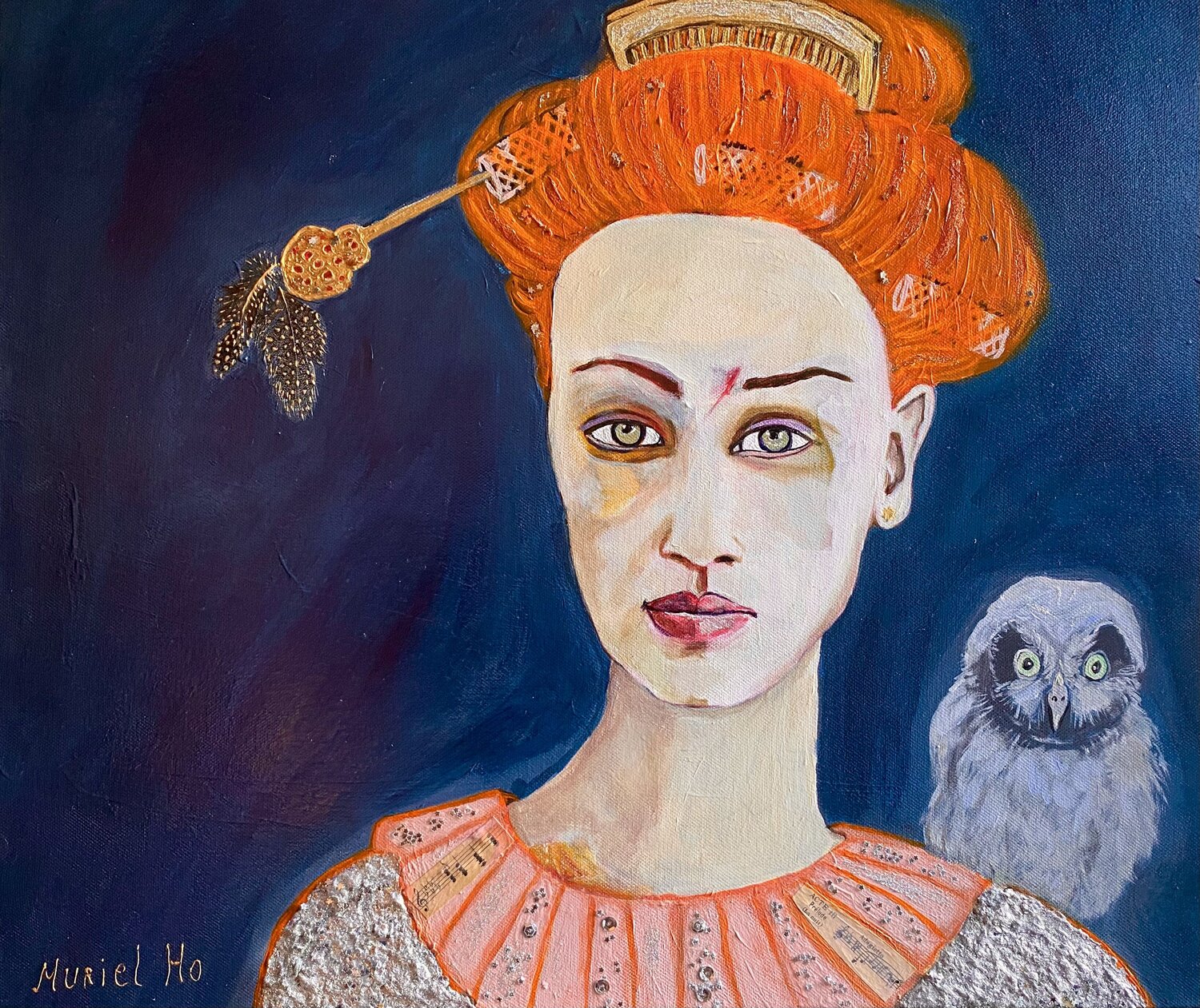 Colombine et Attila Muriel Ho Paintings Original painting for sale