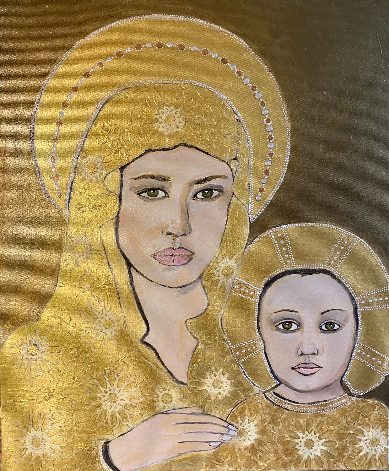 Vierge à l’enfant Muriel Ho Paintings Original painting for sale