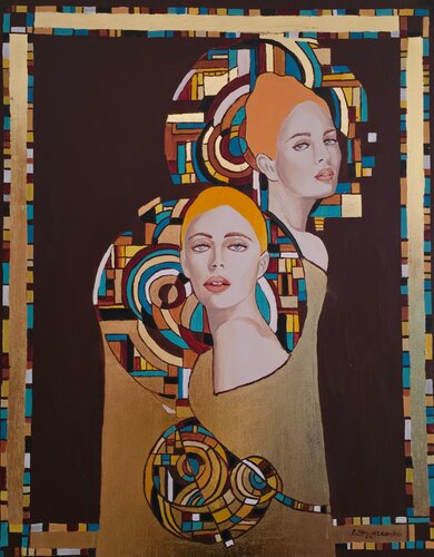 W klimacie p. Klimta - Panny by Ewa Nowiszewska, Painting for Sale on Select