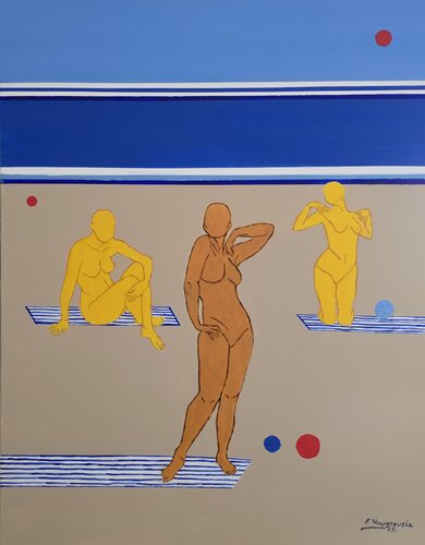How do girls...  VI by Ewa Nowiszewska, Painting for Sale on Select