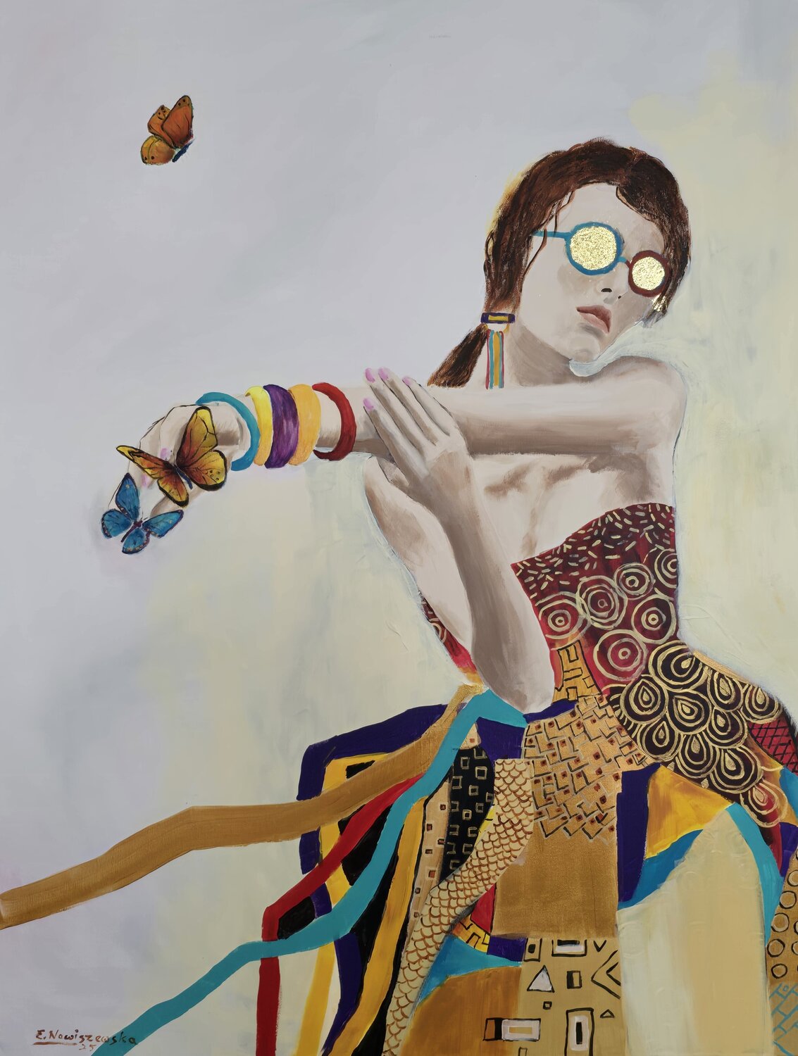 W klimacie p. Klimta- Be happy Ewa Nowiszewska Original painting for sale