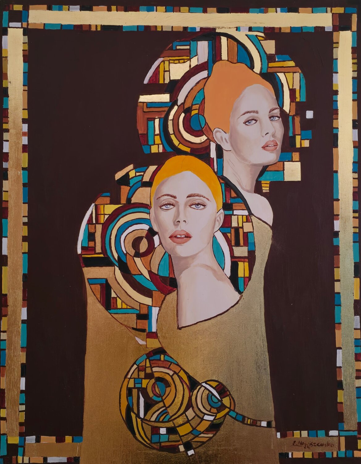 W klimacie p. Klimta - Panny Ewa Nowiszewska Original painting for sale