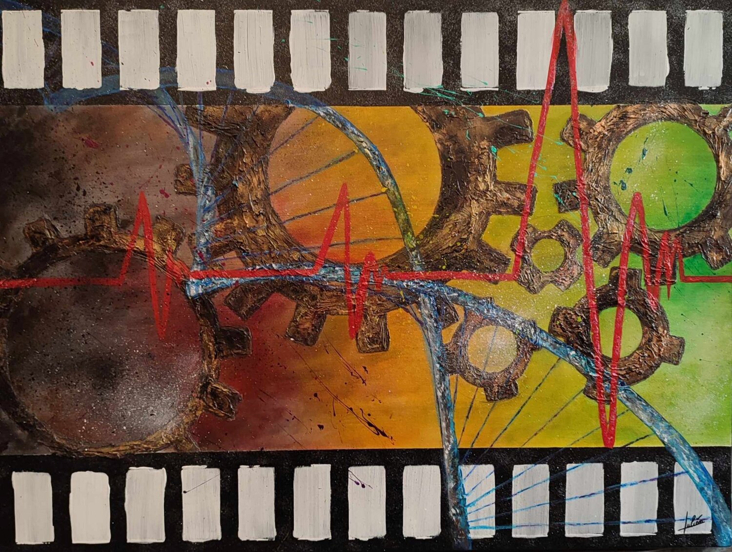Pulse Julien Abstrait Original painting for sale