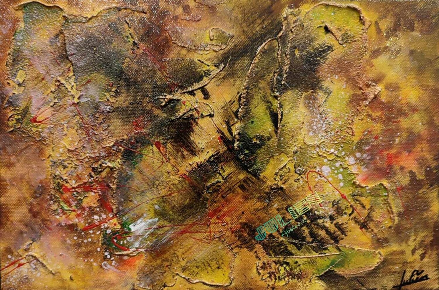 L'embrasement Julien Abstrait Original painting for sale