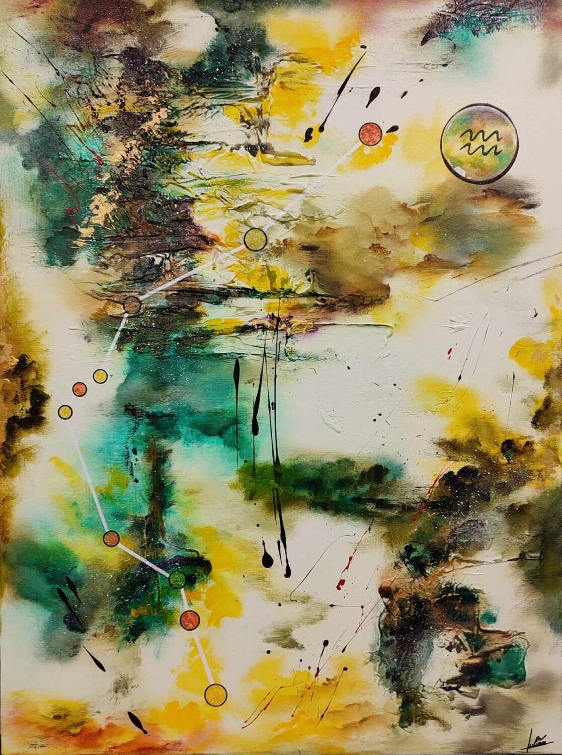 Aquarius 1 Julien Abstrait Original painting for sale
