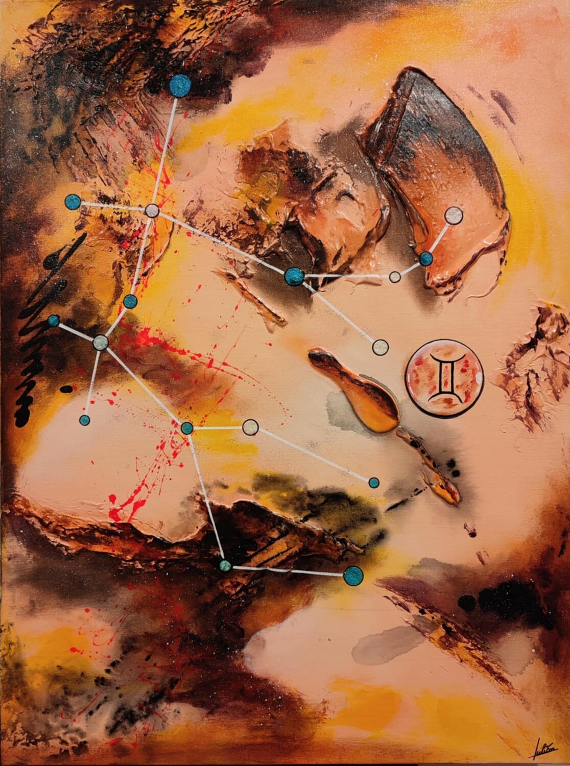 Gemini 3 Julien Abstrait Original painting for sale