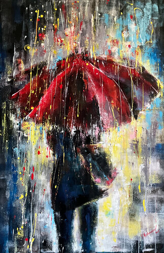 Under rain by Volodymyr (Vladimir) Nezdiimynoha (Nezdiymynoga), Painting for Sale on Select