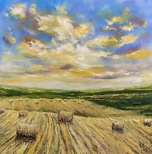 Haystacks by Volodymyr (Vladimir) Nezdiimynoha (Nezdiymynoga), Painting for Sale on Select