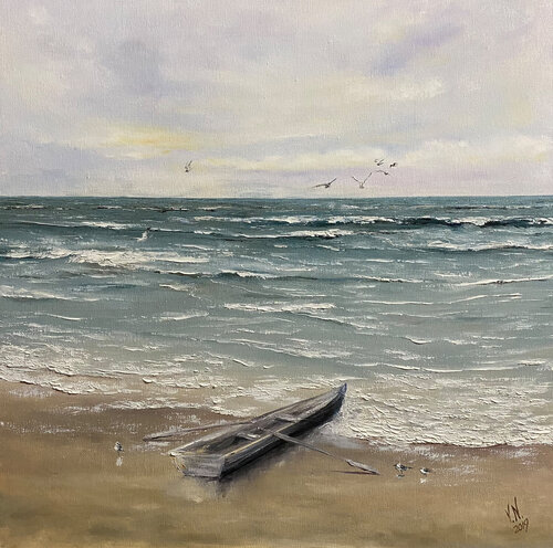 On the sea coast by Volodymyr (Vladimir) Nezdiimynoha (Nezdiymynoga), Painting for Sale on Select