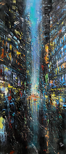 Night city 2 by Volodymyr (Vladimir) Nezdiimynoha (Nezdiymynoga), Painting for Sale on Select