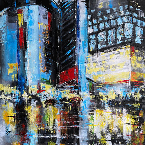 Night city 4 by Volodymyr (Vladimir) Nezdiimynoha (Nezdiymynoga), Painting for Sale on Select