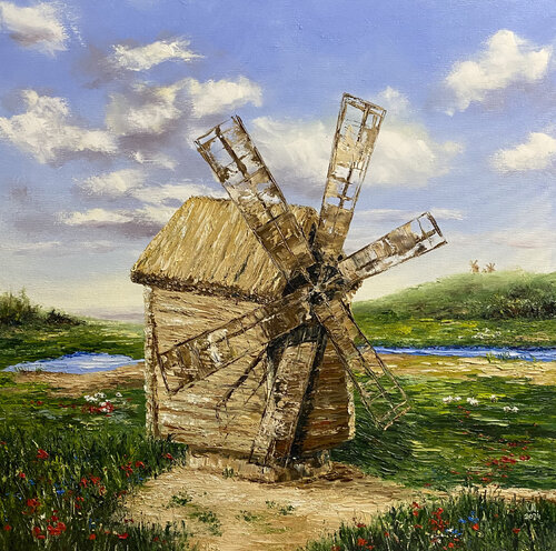 Windmill by Volodymyr (Vladimir) Nezdiimynoha (Nezdiymynoga), Painting for Sale on Select