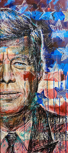 John F. Kennedy by Volodymyr (Vladimir) Nezdiimynoha (Nezdiymynoga), Painting for Sale on Select