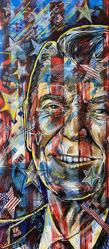 Ronald Reagan by Volodymyr (Vladimir) Nezdiimynoha (Nezdiymynoga), Painting for Sale on Select