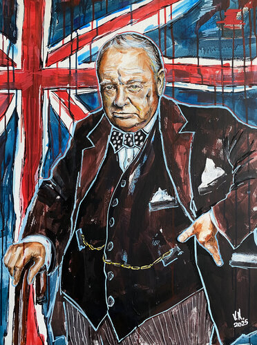 Sir Winston Churchill by Volodymyr (Vladimir) Nezdiimynoha (Nezdiymynoga), Painting for Sale on Select