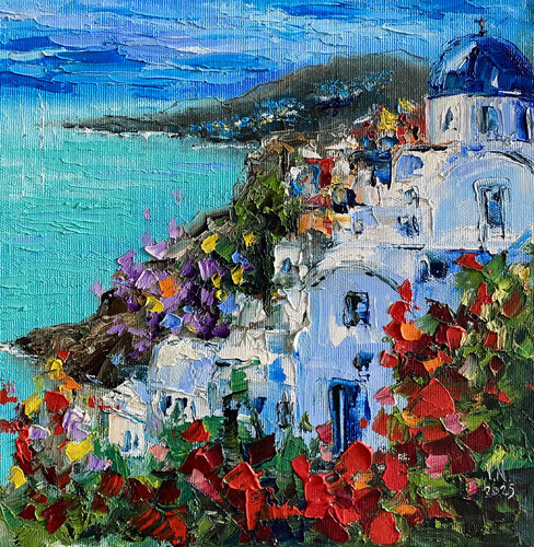 Greek landscape 2 by Volodymyr (Vladimir) Nezdiimynoha (Nezdiymynoga), Painting for Sale on Select