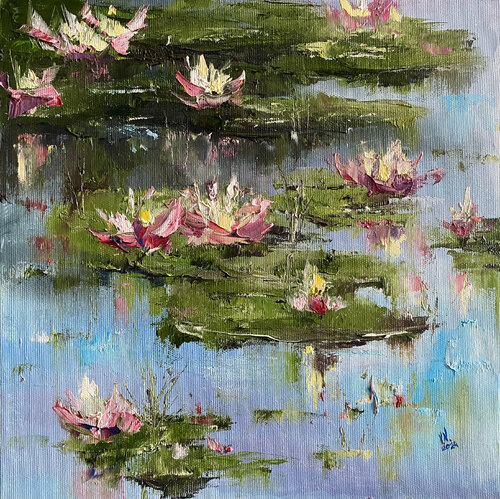 Water lilies by Volodymyr (Vladimir) Nezdiimynoha (Nezdiymynoga), Painting for Sale on Select