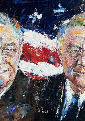 Franklin Roosevelt by Volodymyr (Vladimir) Nezdiimynoha (Nezdiymynoga), Painting for Sale on Select