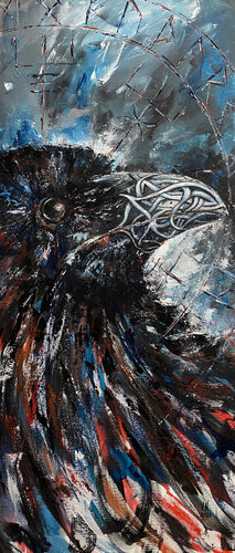 Odin's Raven. Munin by Volodymyr (Vladimir) Nezdiimynoha (Nezdiymynoga), Painting for Sale on Select