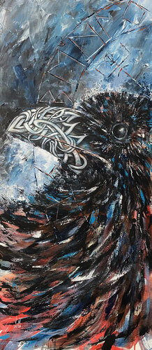 Odin's Raven. Hugin by Volodymyr (Vladimir) Nezdiimynoha (Nezdiymynoga), Painting for Sale on Select