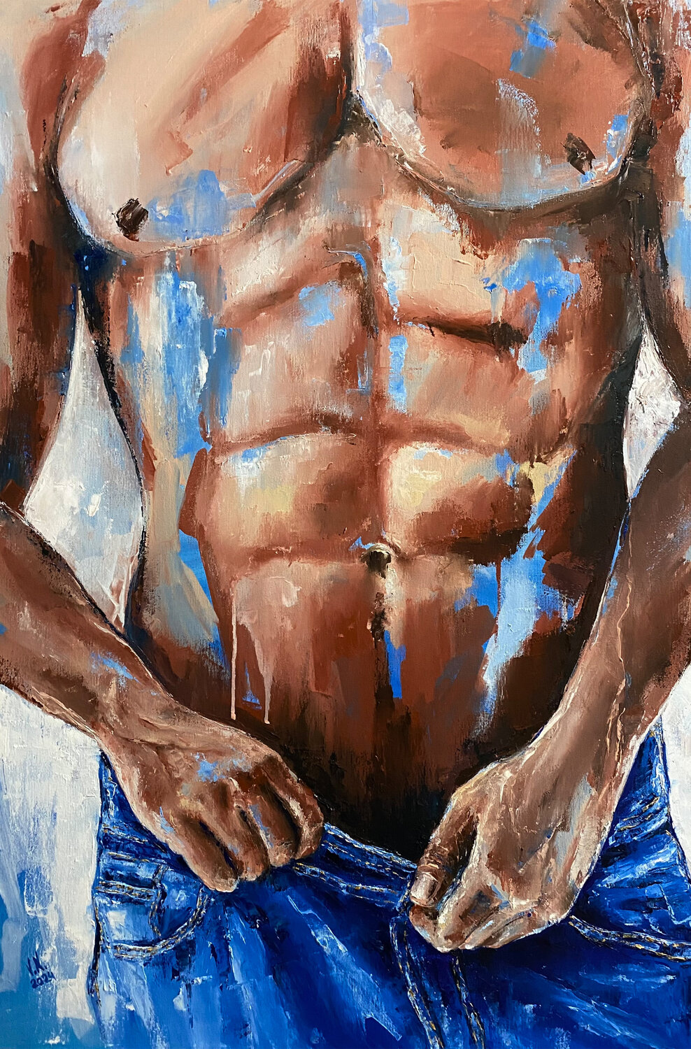 Male torso 3 Volodymyr (Vladimir) Nezdiimynoha (Nezdiymynoga) Original painting for sale