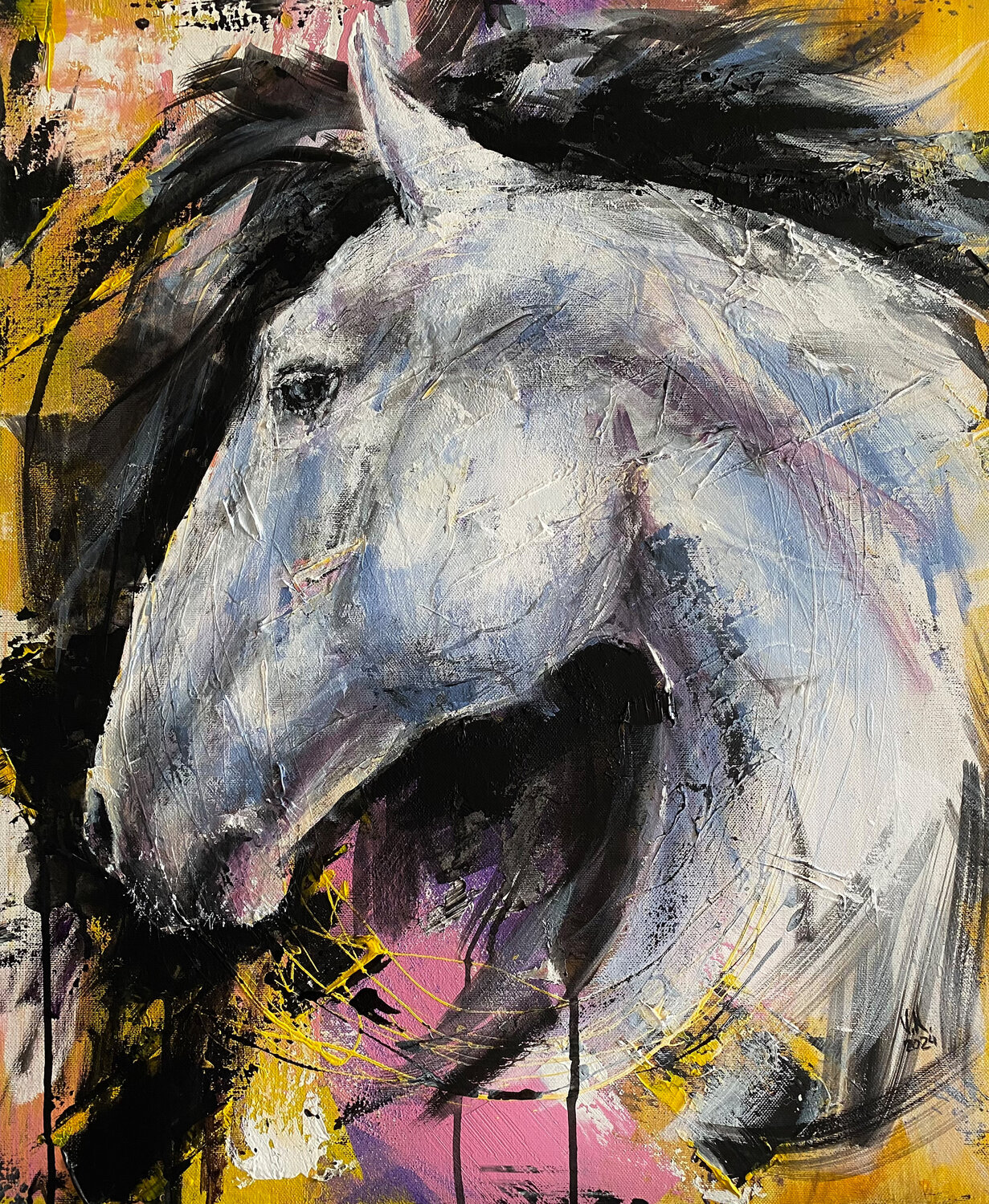 Horse Volodymyr (Vladimir) Nezdiimynoha (Nezdiymynoga) Original painting for sale
