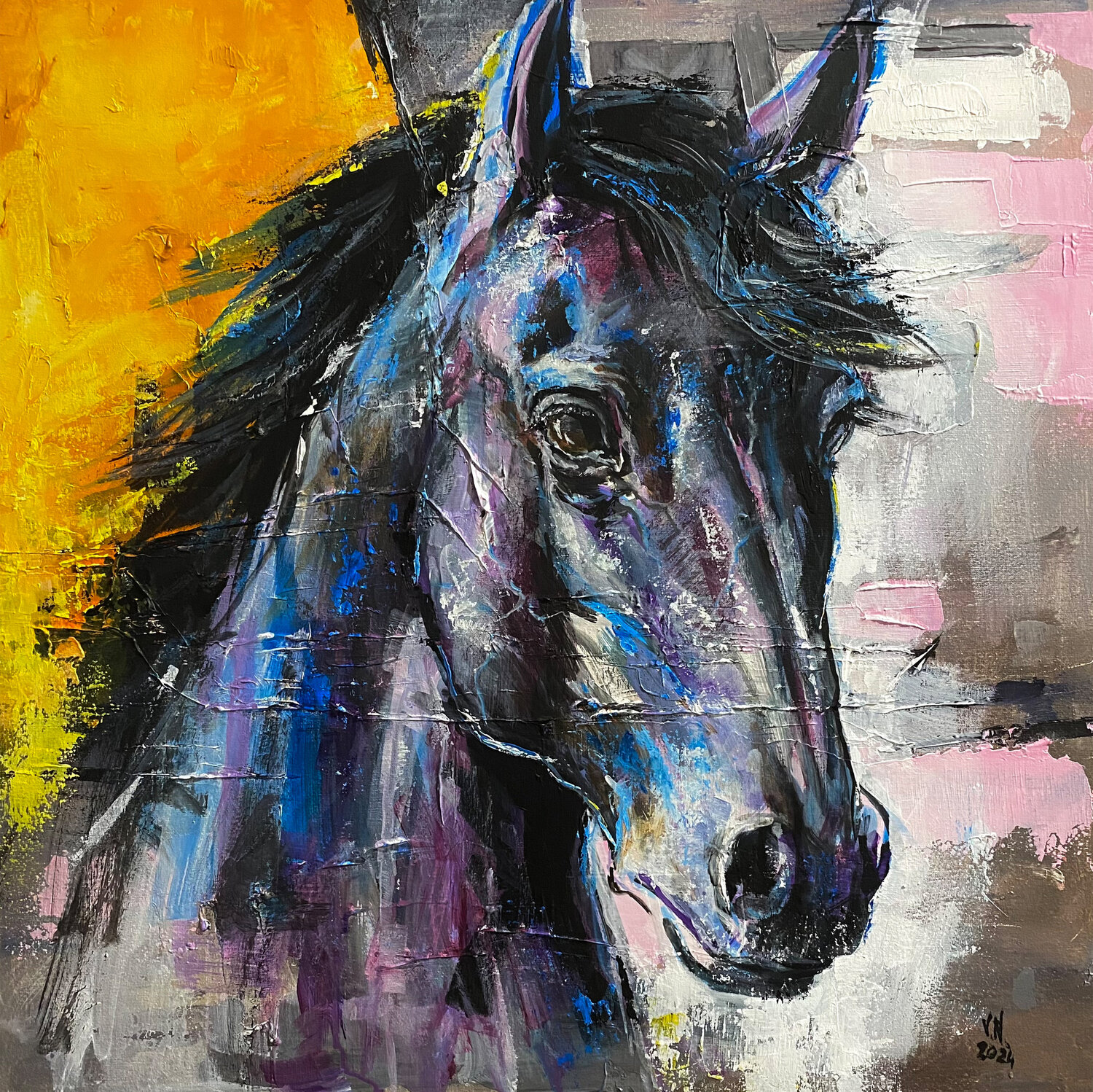 Horse 2 Volodymyr (Vladimir) Nezdiimynoha (Nezdiymynoga) Original painting for sale