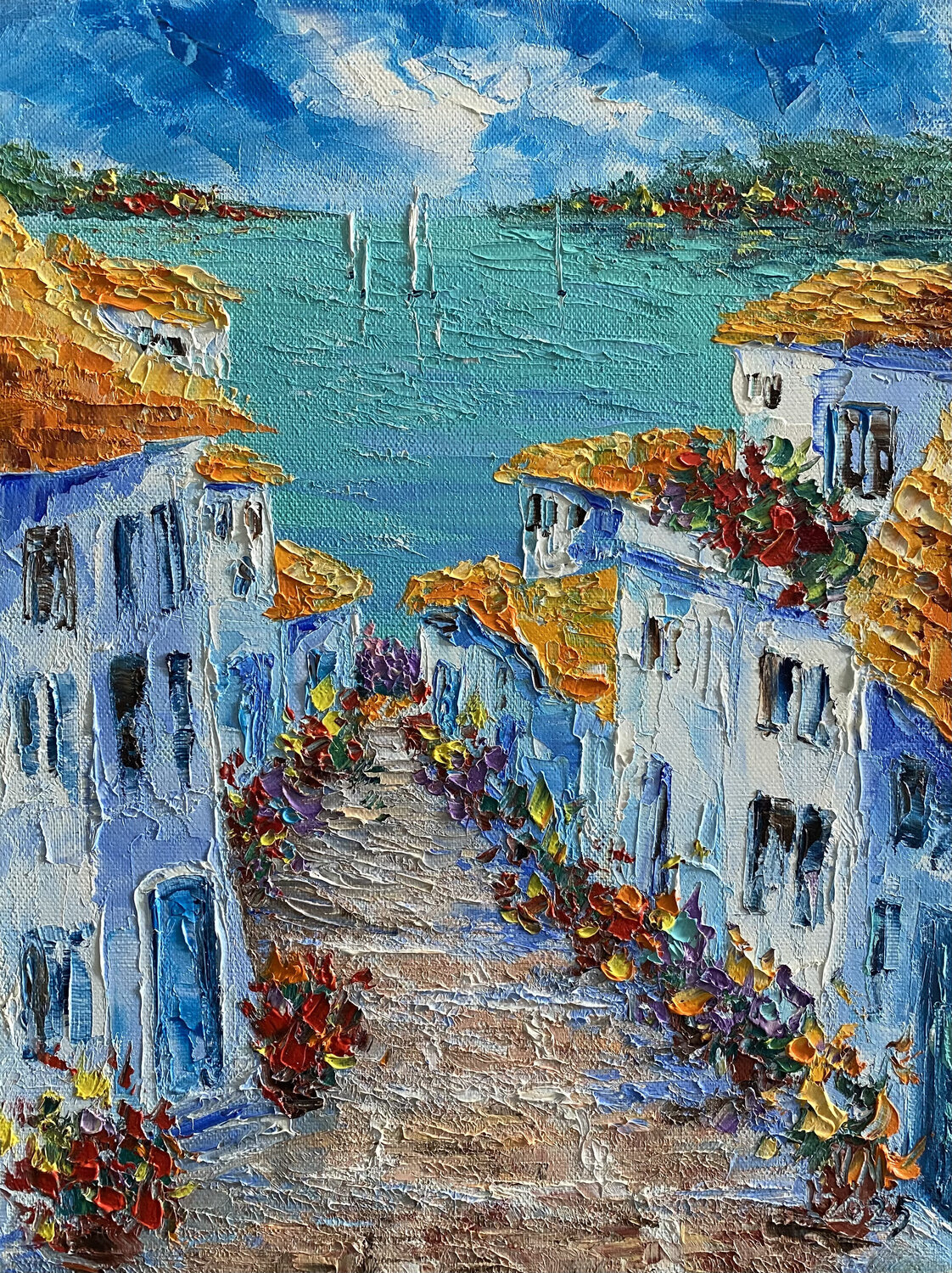 Greek landscape Volodymyr (Vladimir) Nezdiimynoha (Nezdiymynoga) Original painting for sale