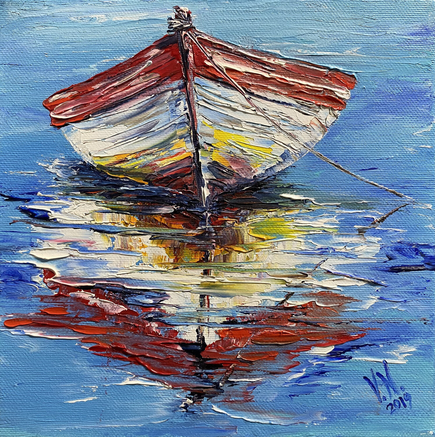 Boat 10 Volodymyr (Vladimir) Nezdiimynoha (Nezdiymynoga) Original painting for sale