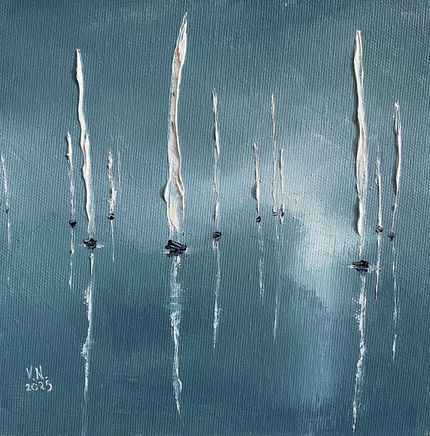 Abstract white sails Volodymyr (Vladimir) Nezdiimynoha (Nezdiymynoga) Original painting for sale